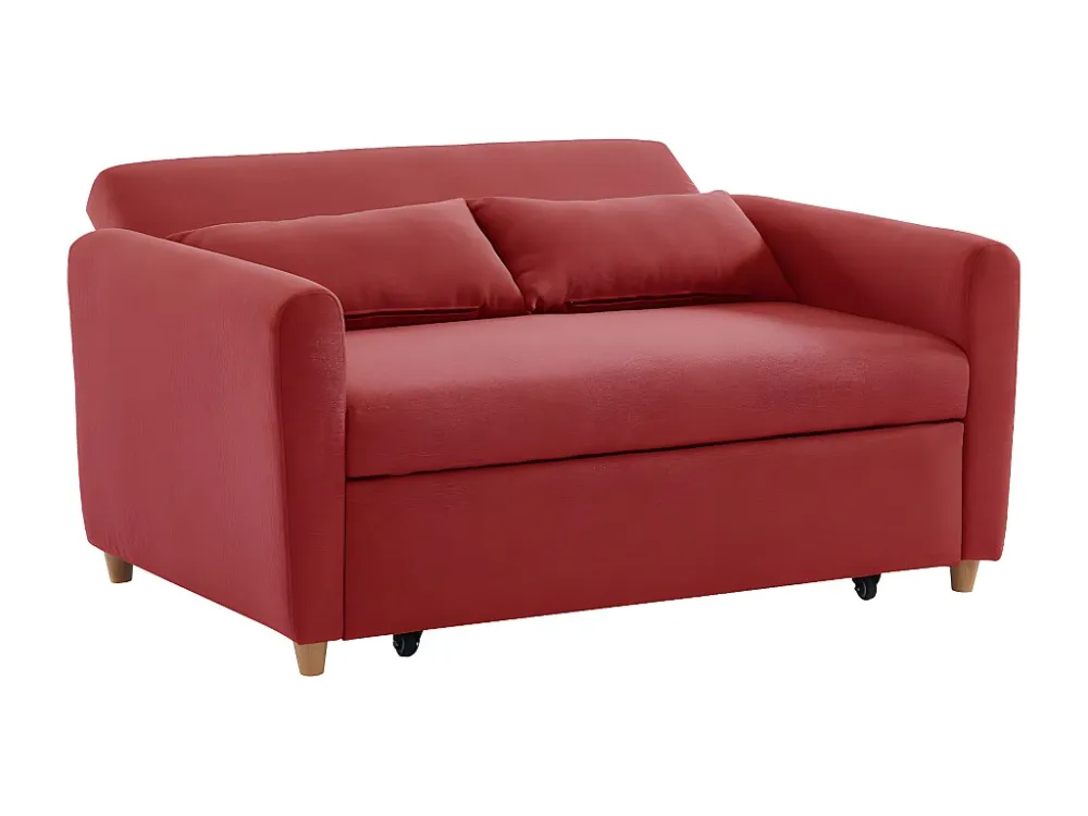 Maschio per Acciaio Inox Divano letto 2 posti cassetto tessuto rosso - colore: rosso - AYLA