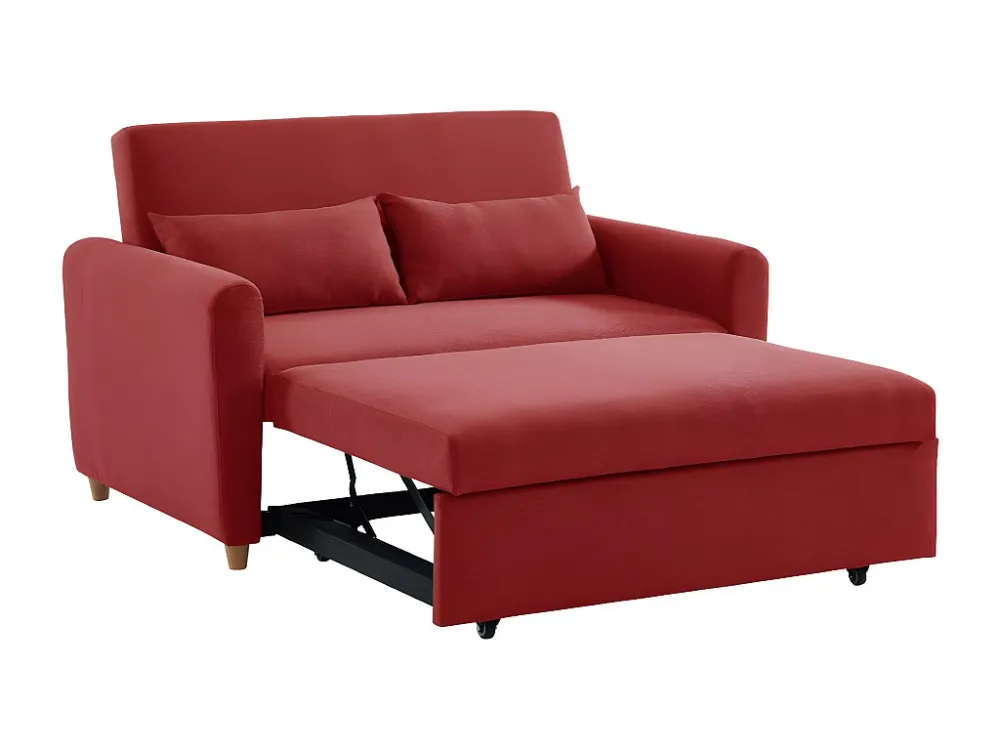 Maschio per Acciaio Inox Divano letto 2 posti cassetto tessuto rosso - colore: rosso - AYLA