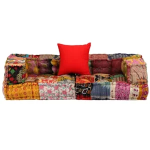 Maschio per Filettatura Macchina Pouf Modulare 2 Posti Tessuto Patchwork