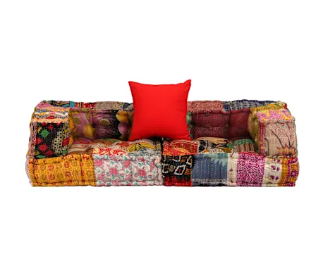 Maschio per Filettatura Macchina Pouf Modulare 2 Posti Tessuto Patchwork
