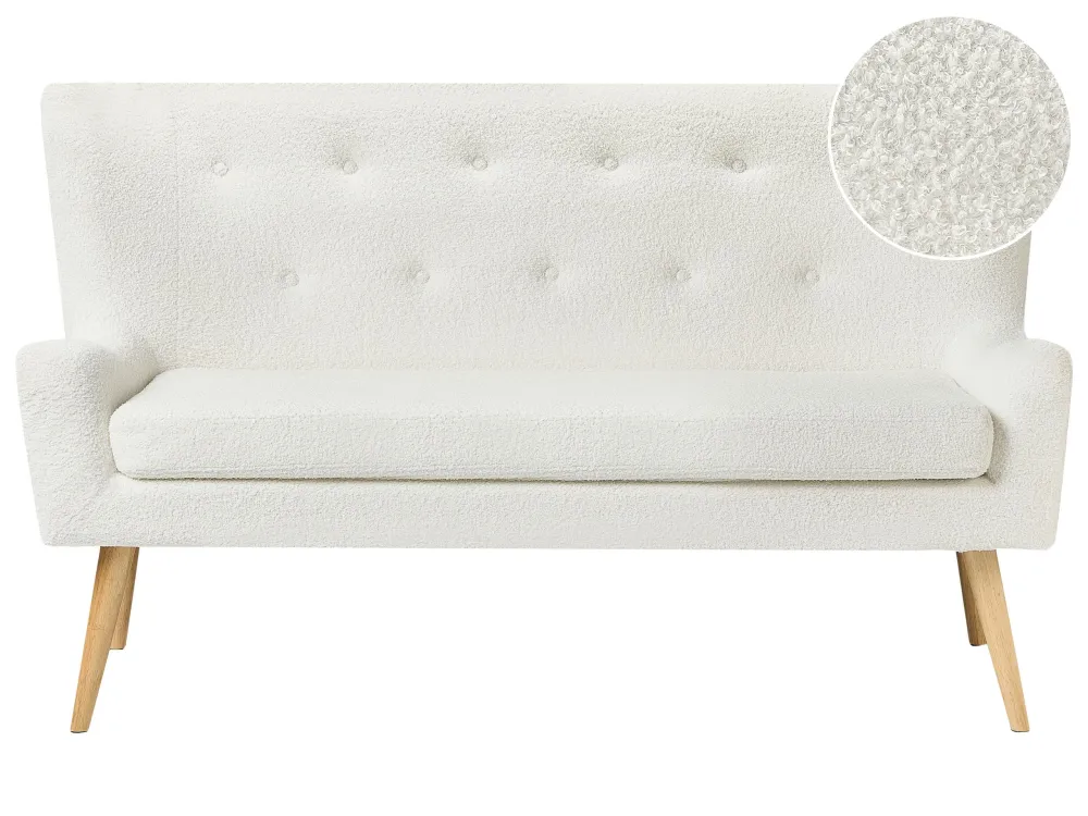 Maschio per Fori Ciechi Divano 2 posti bouclé bianco SKIBBY