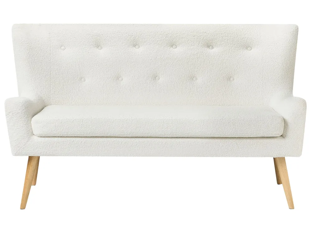 Maschio per Fori Ciechi Divano 2 posti bouclé bianco SKIBBY