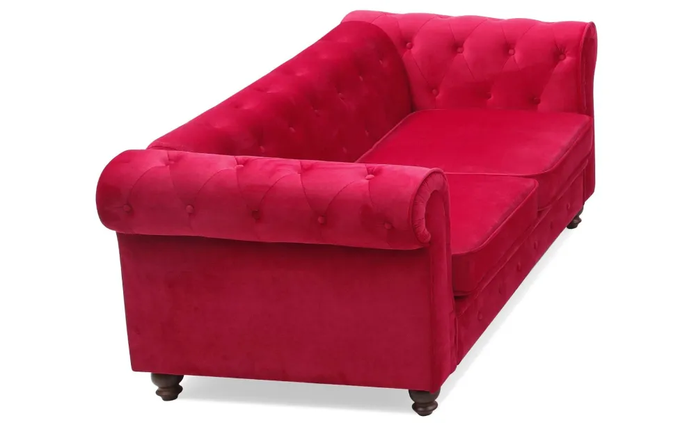 Maschio Punta Piatta Divano Chesterfield velluto rosso 2 posti