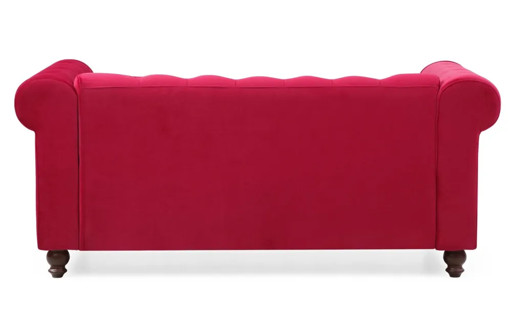 Maschio Punta Piatta Divano Chesterfield velluto rosso 2 posti