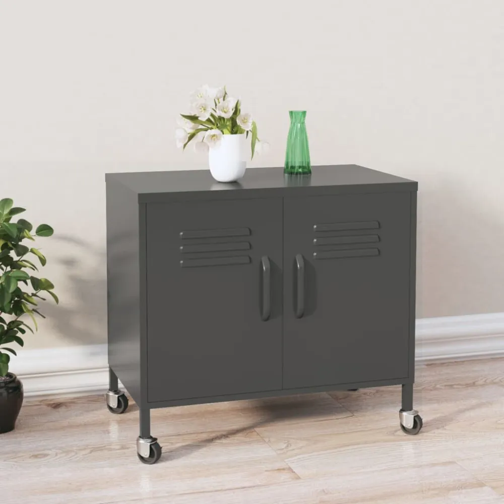 Armadietto Antracite 60x35x56 cm Acciaio
