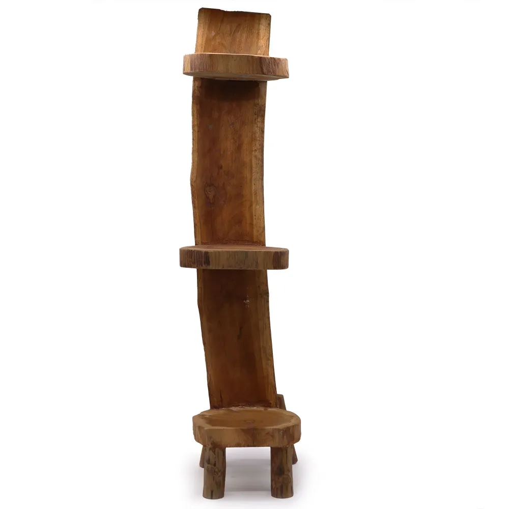 Mensola espositiva legno di teak 3 ripiani 100cm