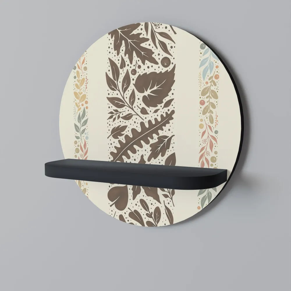 FOLIAGE TALES Mensola Rotonda Decorativa con Finitura Nera