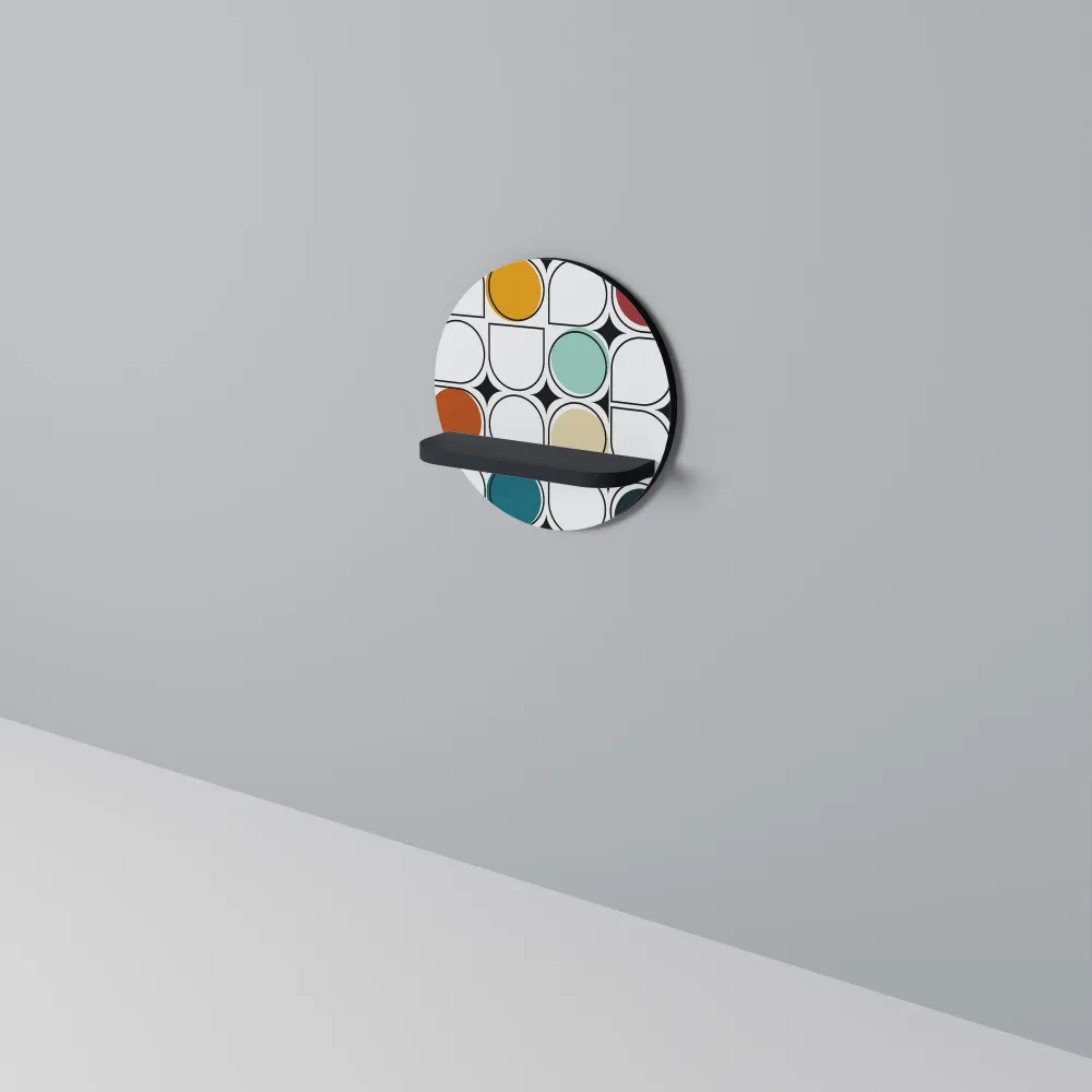 HUE HARMONY Mensola Rotonda Decorativa con Finitura Nera