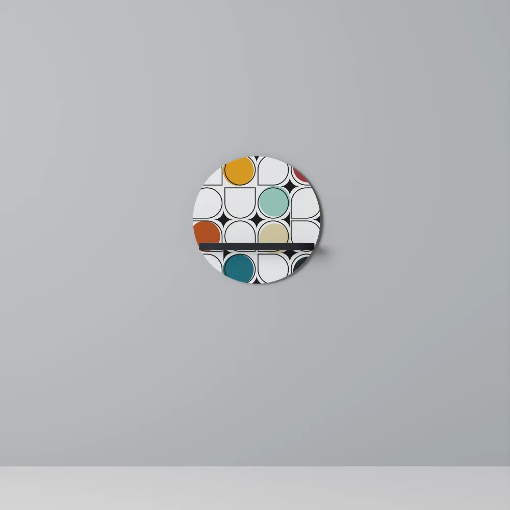 HUE HARMONY Mensola Rotonda Decorativa con Finitura Nera