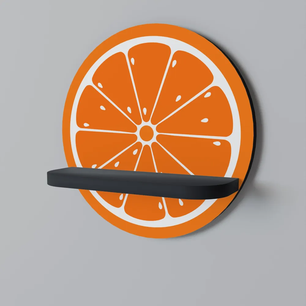 JUICY ORANGE Mensola Rotonda Decorativa con Finitura Nera