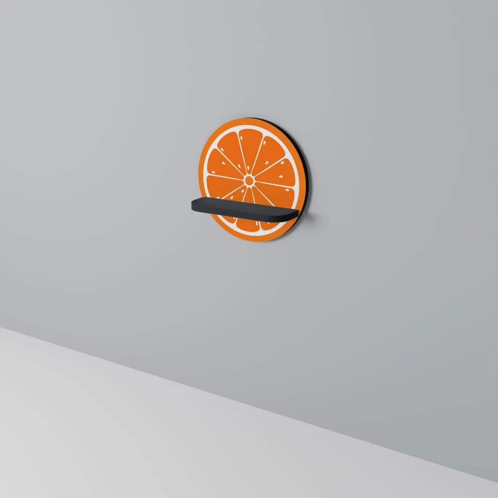 JUICY ORANGE Mensola Rotonda Decorativa con Finitura Nera