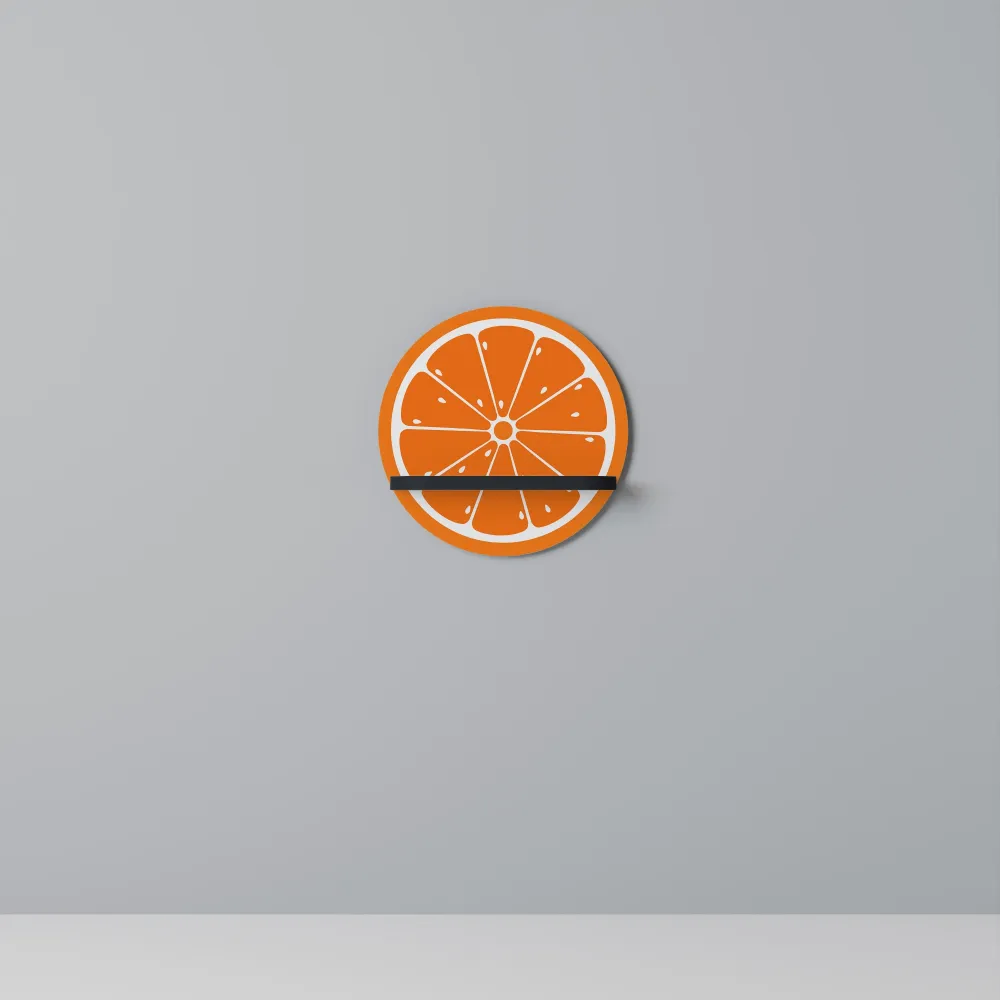 JUICY ORANGE Mensola Rotonda Decorativa con Finitura Nera