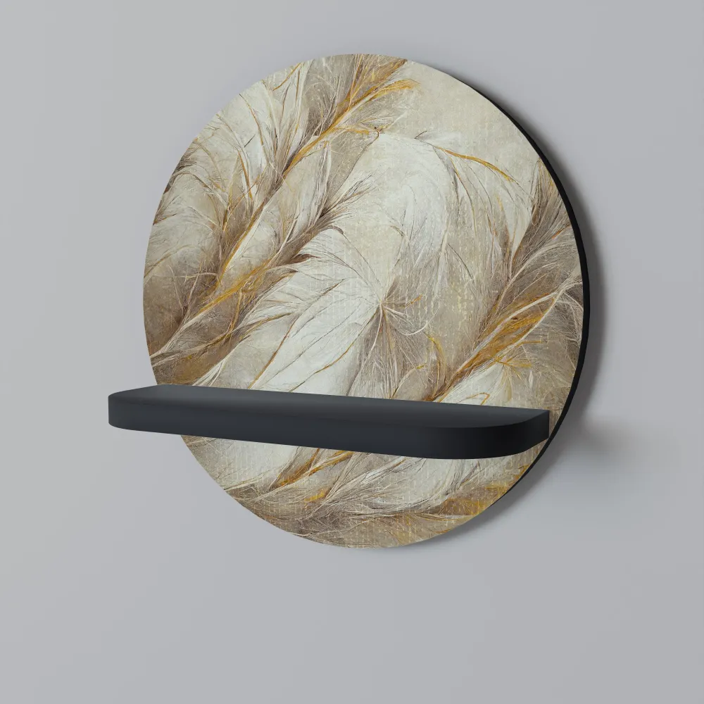 SOFT PLUMAGE Mensola Rotonda Decorativa con Finitura Nera