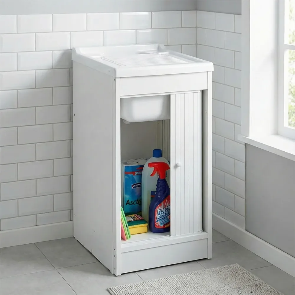 Mobile Lavatoio Resina Strong Roll 4550 PVC 45x50 cm con Sifone