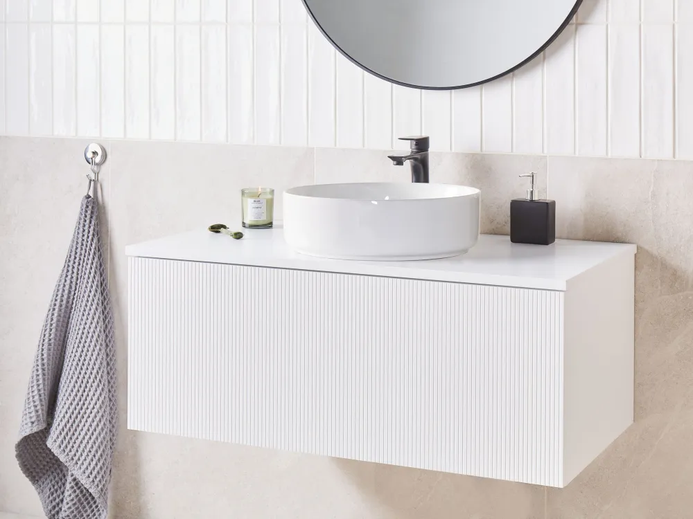Armadietto da bagno bianco 100 x 52 cm ALZIRA