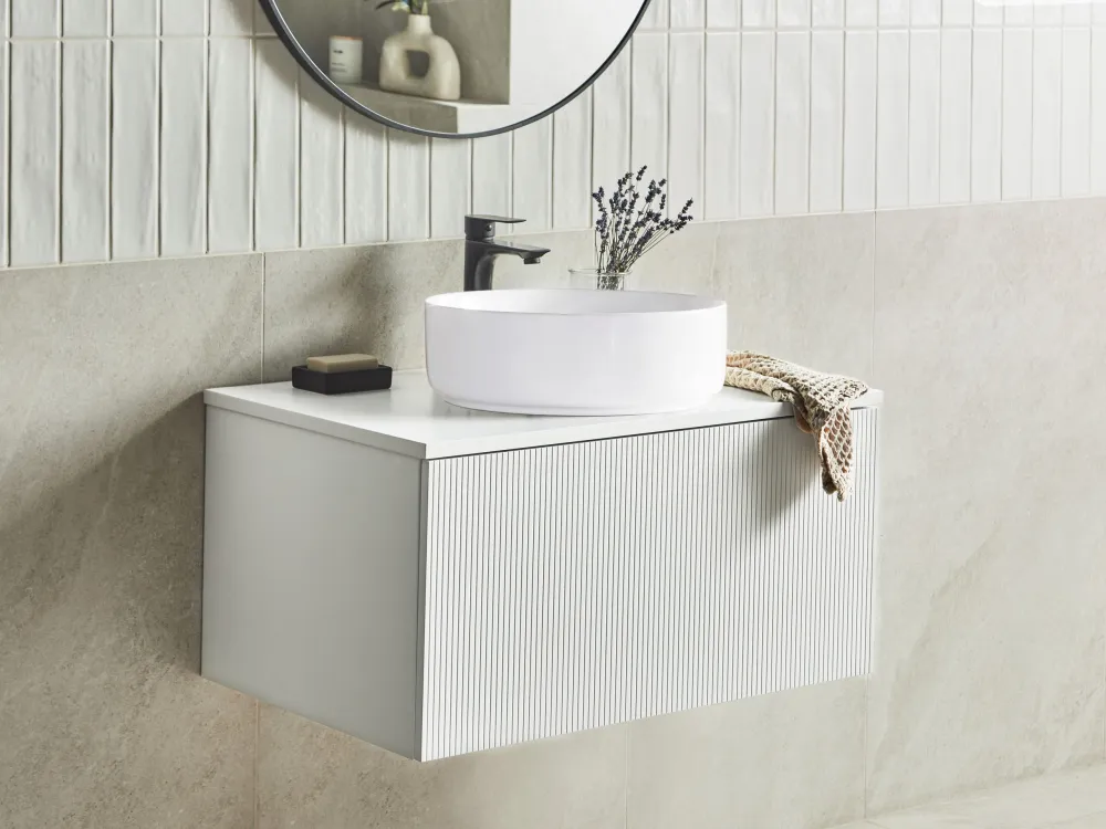 Armadietto da bagno bianco 80 x 52 cm ALZIRA