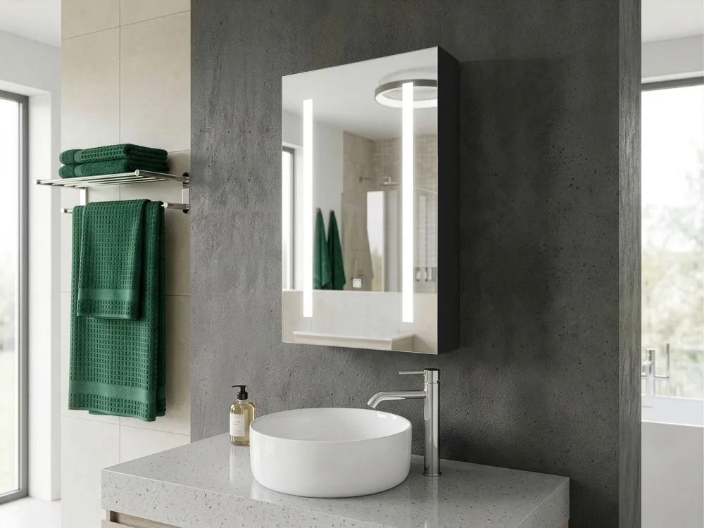 Armadietto da bagno con luci LED 40 x 60 cm CAMERON