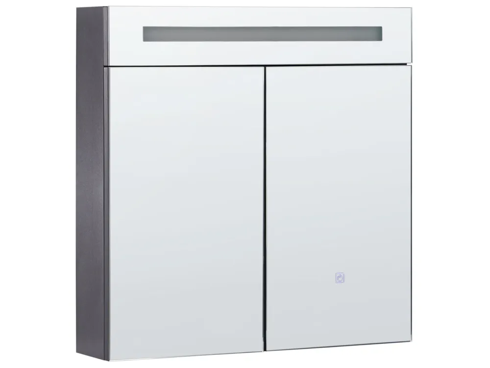 Armadietto da bagno con luci LED nero 40 x 60 cm MAZARREDO