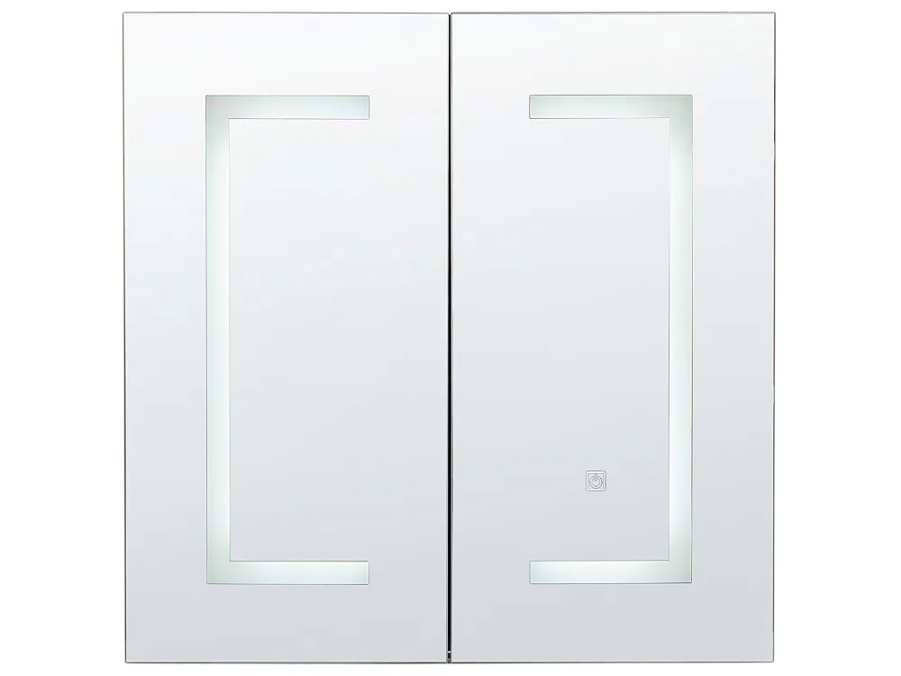Armadietto da bagno con luci LED nero 60 x 60 cm MAZARREDO