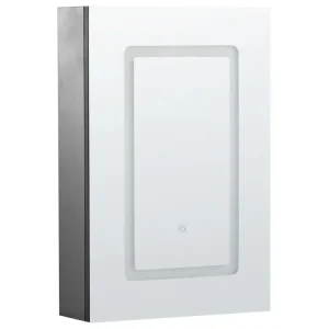 Armadietto da bagno con luci LED nero 40 x 60 cm CONDOR