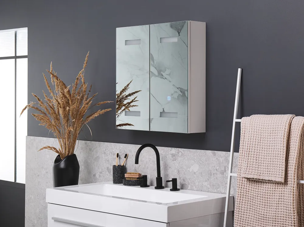 Armadietto da bagno con luci LED 60 x 60 cm TALAGAPA