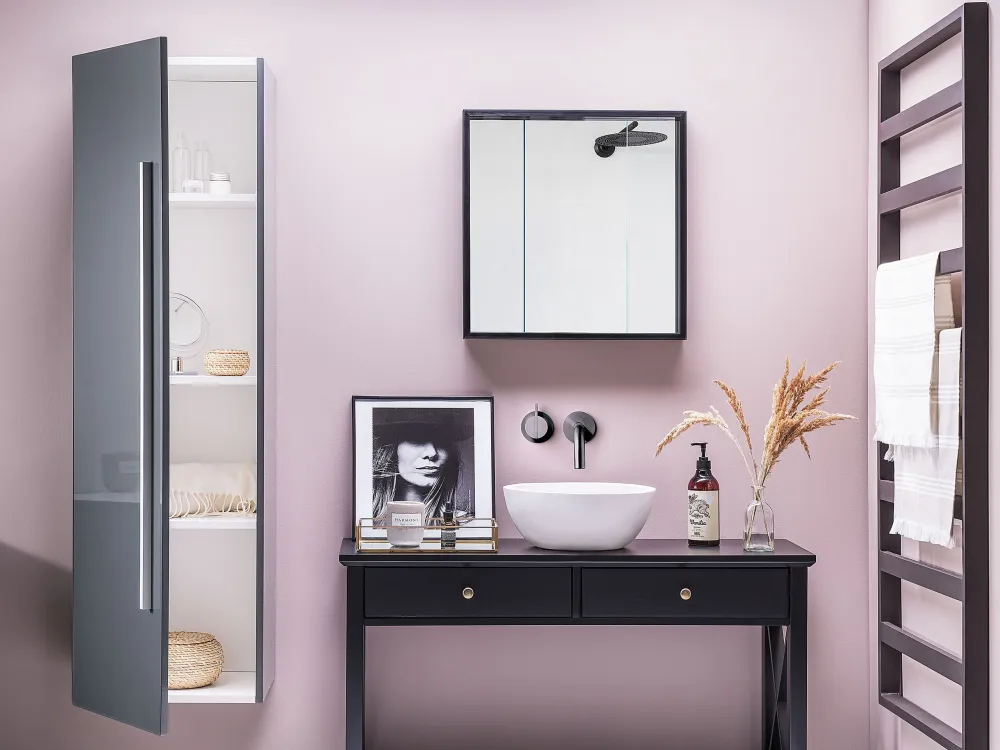 Armadietto da bagno laterale verticale grigio MATARO