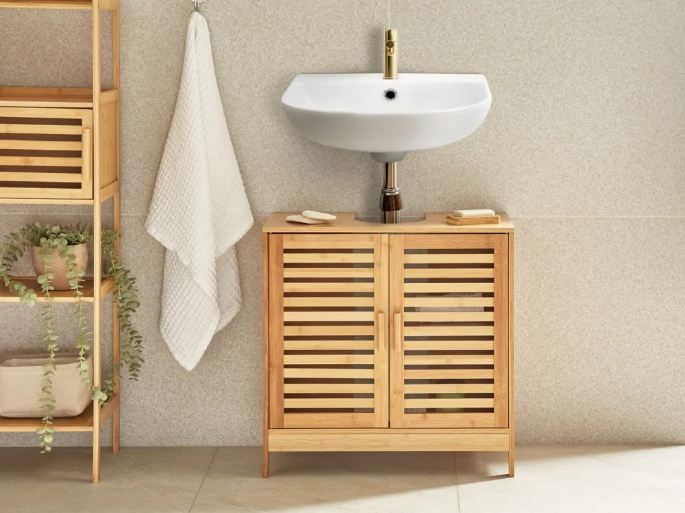 Armadietto da bagno legno di bambù chiaro MISSOULA