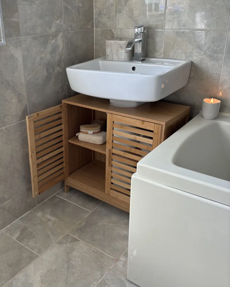Armadietto da bagno legno di bambù chiaro MISSOULA