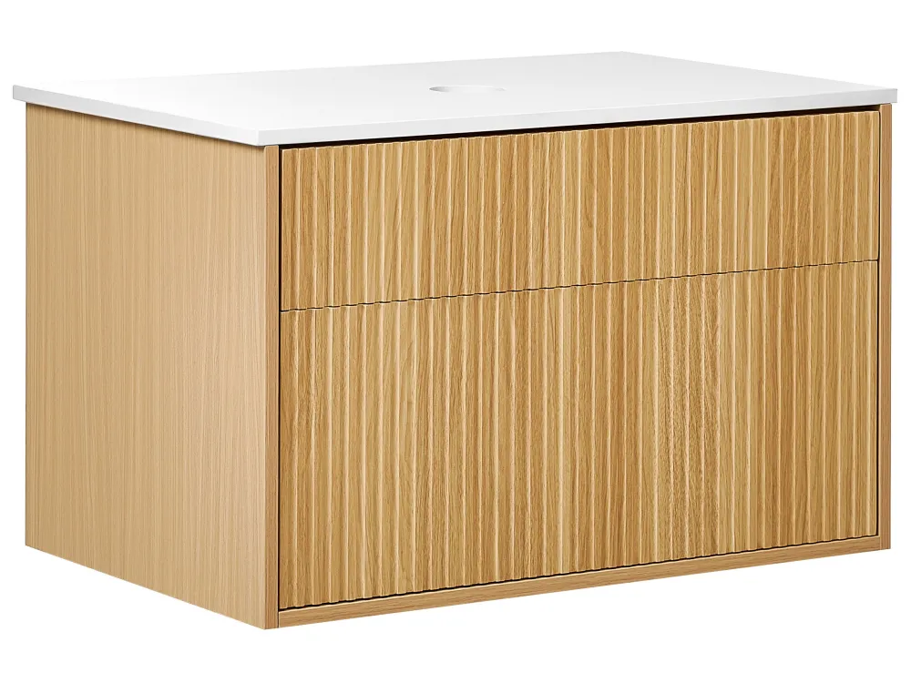 Armadietto da bagno legno chiaro 80 x 52 cm BEXTI