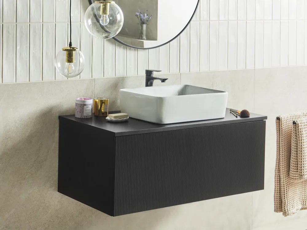 Armadietto da bagno nero 100 x 52 cm ALZIRA