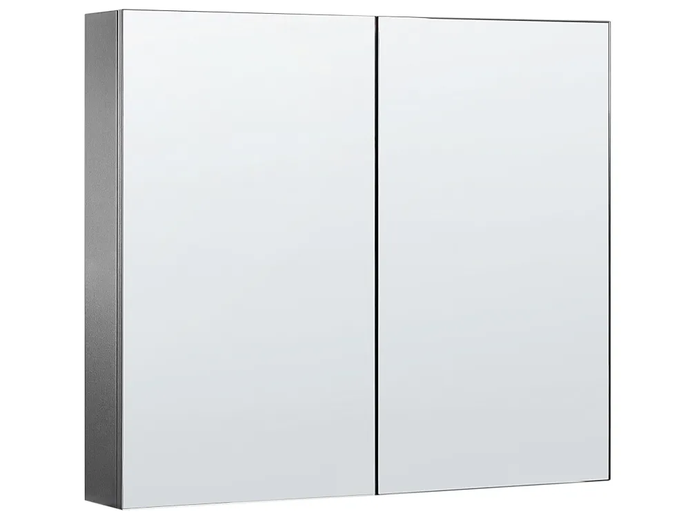 Armadietto da bagno nero con specchio 80 x 70 cm NAVARRA