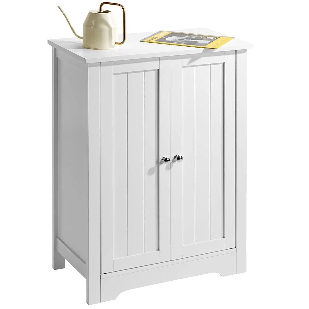 Mobiletto Armadietto Bagno 2 Ante Mobile Armadio Legno MDF Bianco 60x30x80cm