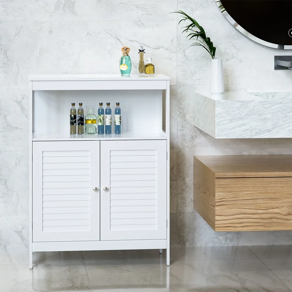 Mobiletto Mobile Armadietto Bagno 2 Ante Arredamento MDF Dimensioni 60x30x80 cm