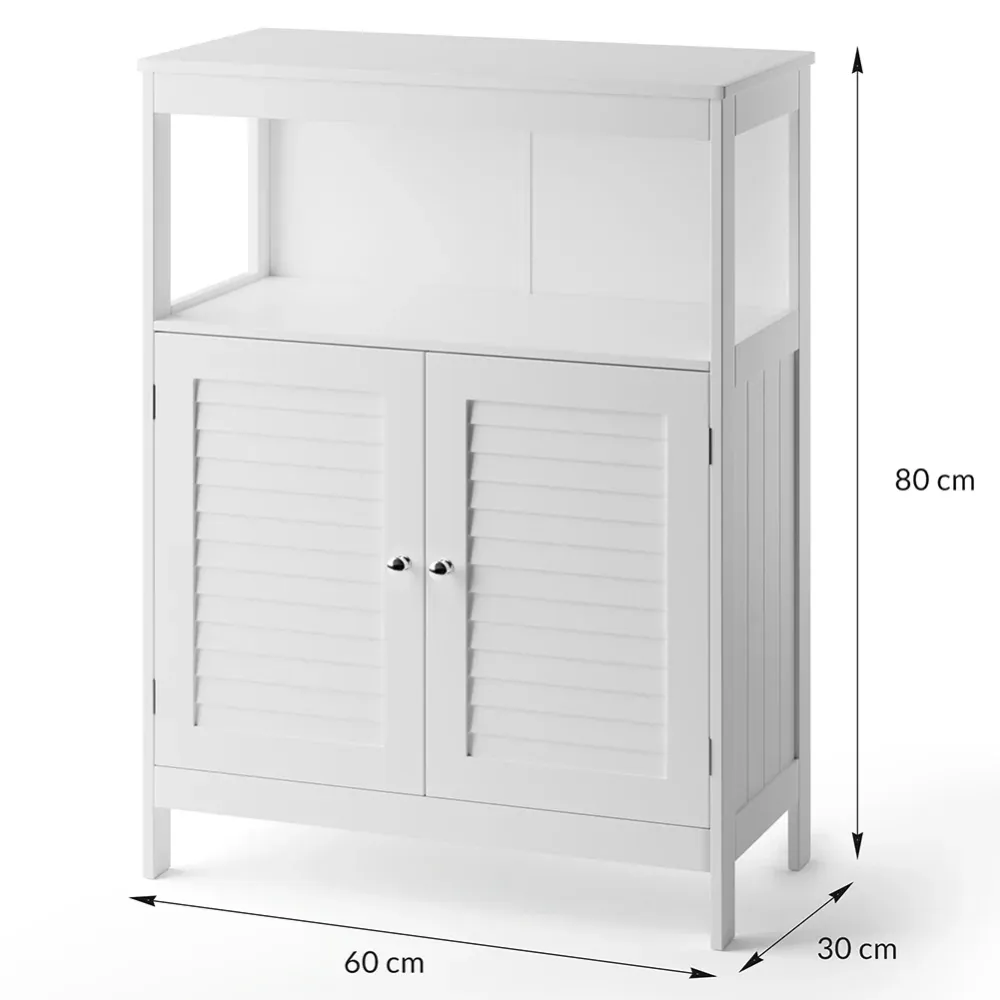 Mobiletto Mobile Armadietto Bagno 2 Ante Arredamento MDF Dimensioni 60x30x80 cm