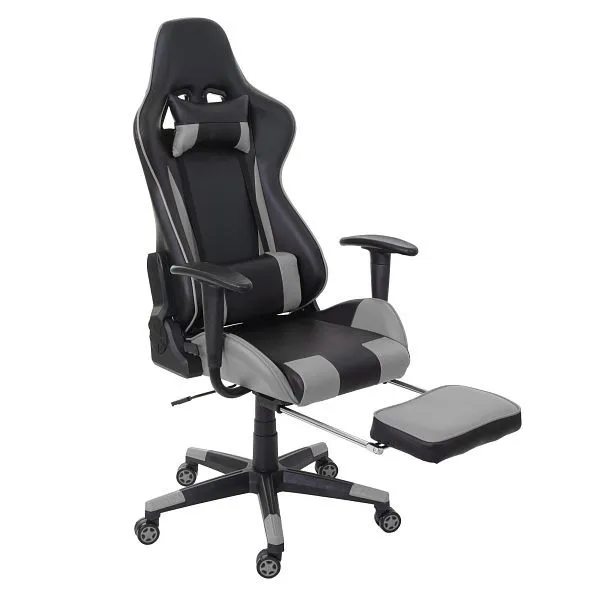 Mendler sedia da ufficio relax HWC-D25 XXL sedia da scrivania sedia da gioco poggiapiedi caricabile da 150 kg nero/grigio...