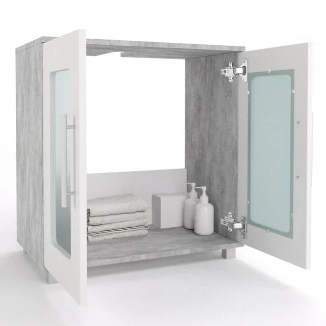 Vicco Mobile sottolavabo Rayk Armadietto per lavandino bagno Cemento