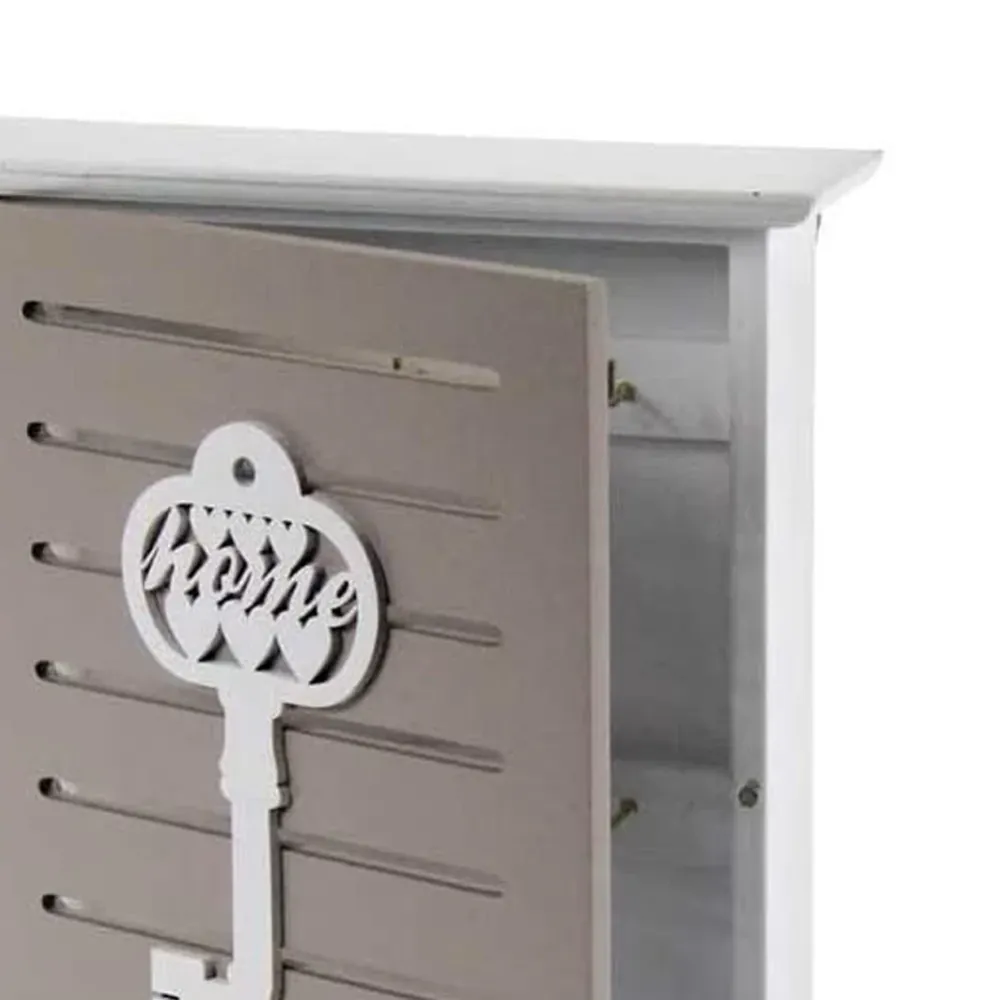 Armadietto Portachiavi da Parete Legno Decoro Chiave con Scritta 20x5.8x24 cm