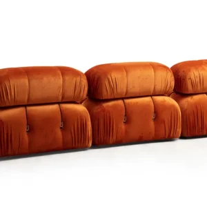 Divano angolare componibile e trasformabile Nourhane Velluto Orange