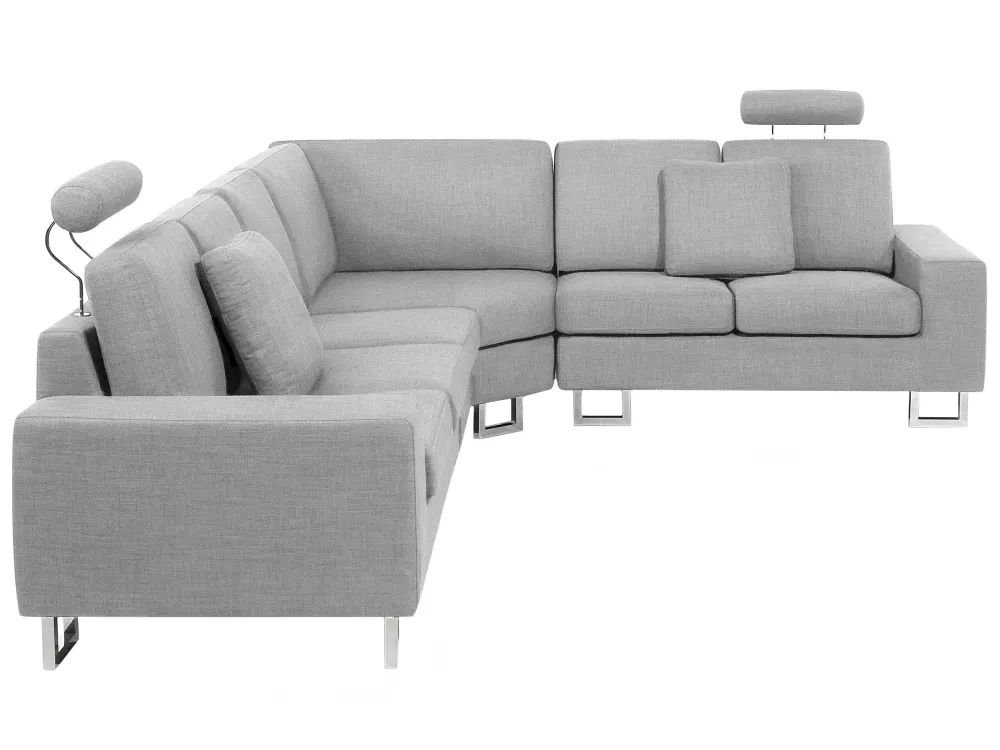 Divano angolare innovativo tessuto grigio chiaro versione sinistra STOCKHOLM