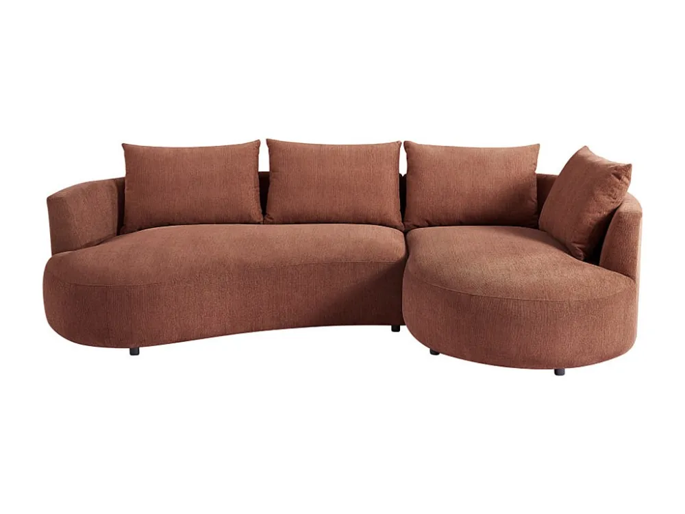 Divano angolo destra Velluto testurizzato colore Terracotta LOUSADO