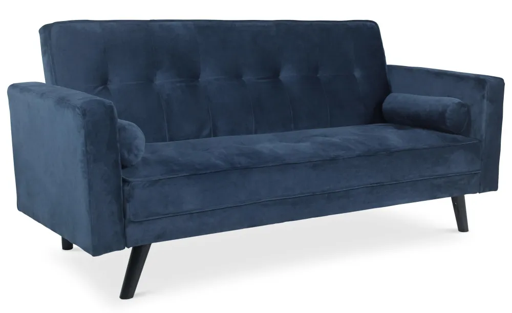 Divano convertibile scandinavo Slow velluto blu