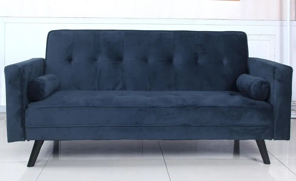 Divano convertibile scandinavo Slow velluto blu