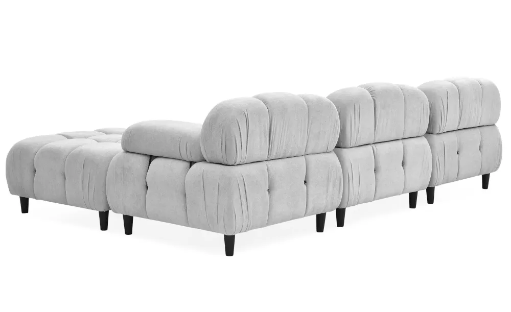 Divano di design Hollywood componibile e trasformabile Tessuto morbido Grigio distinto