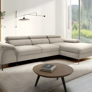 Divano letto Angolo destra Velluto Nocciola di design SEPINA di PASCAL MORABITO