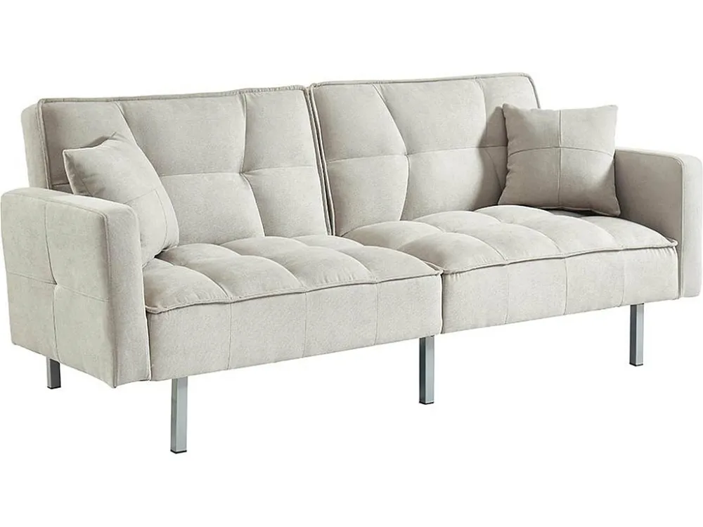 Divano letto 3 posti clic-clac tessuto grigio MINEY