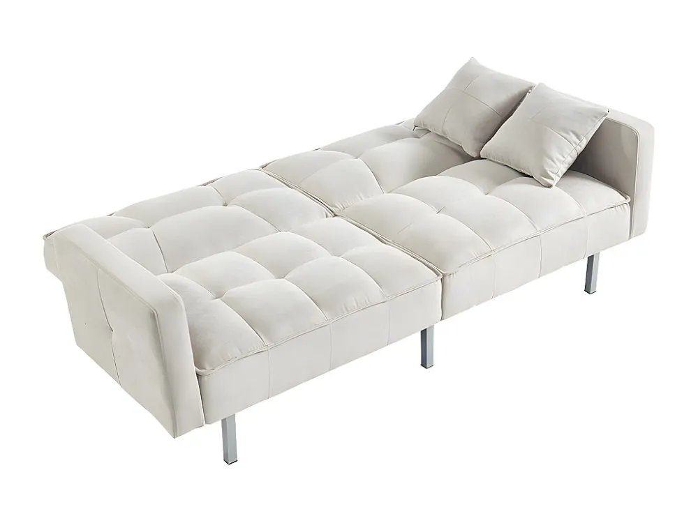 Divano letto 3 posti clic-clac tessuto grigio MINEY