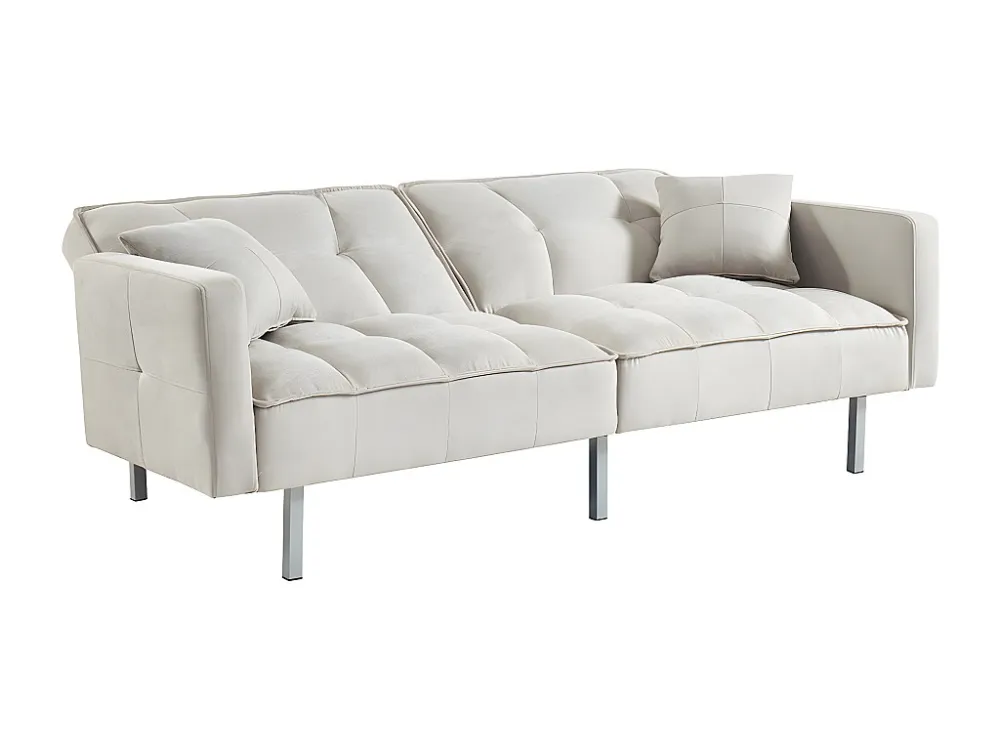 Divano letto 3 posti clic-clac tessuto grigio MINEY