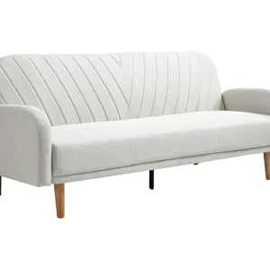 Divano letto 3 posti clic-clac Tessuto Panna Stile scandinavo VENAFRA