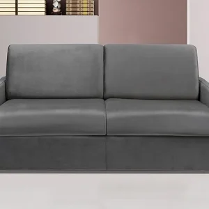 Divano letto 3 posti ribalta Materasso 14 cm Schiuma e Velluto Antracite CALIFE