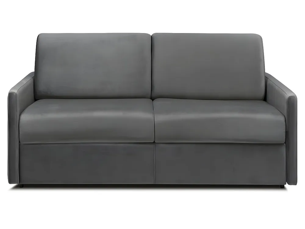 Divano letto 3 posti ribalta Materasso 14 cm Schiuma e Velluto Antracite CALIFE